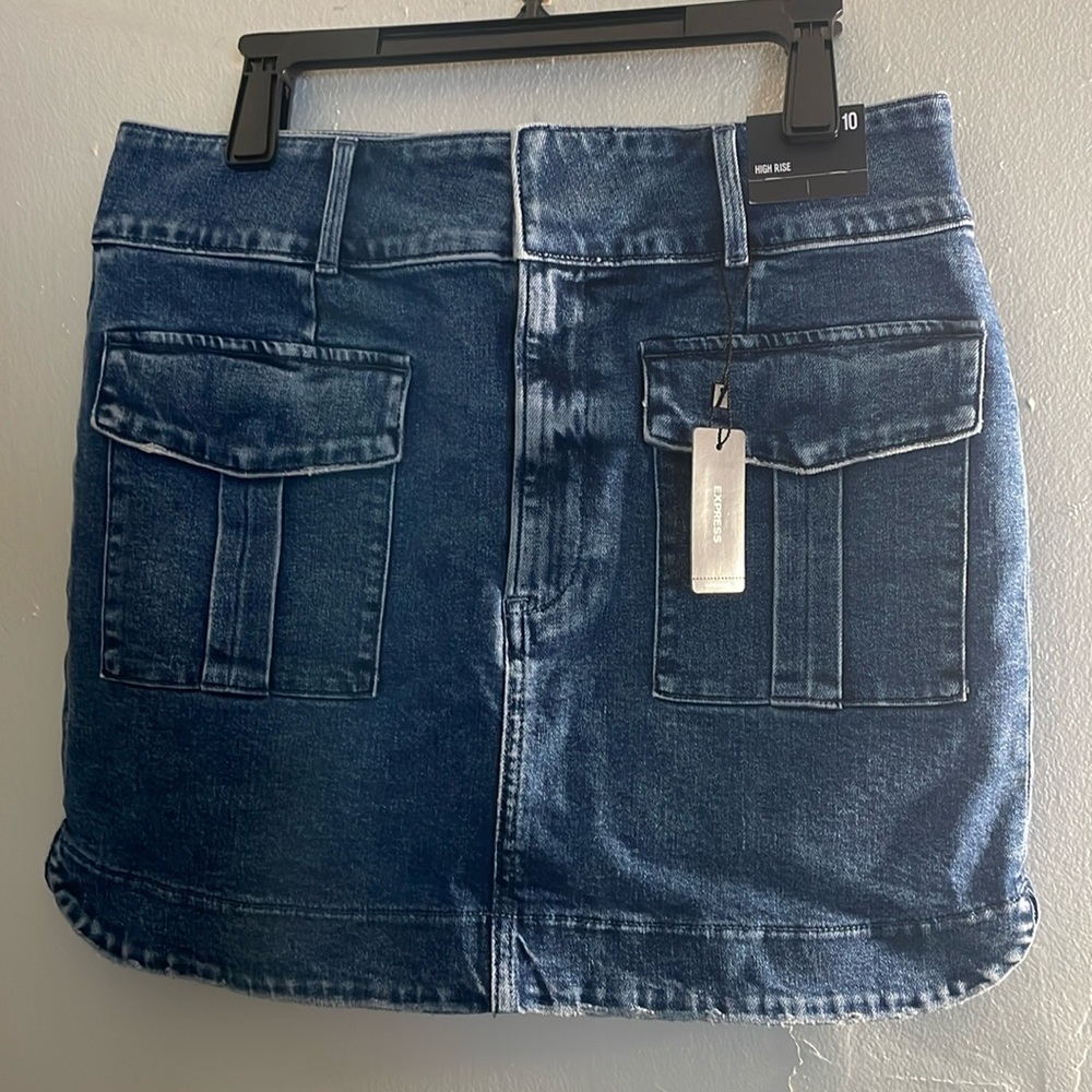 Express mini jean skirt
